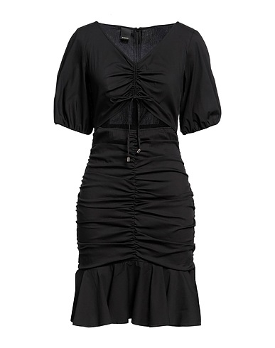 PINKO Kurzes Kleid Schwarz 79% Baumwolle, 18% Polyamid, 3% Elastan