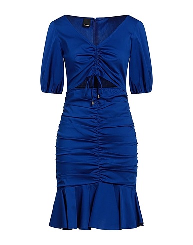 PINKO Short dress Bright blue 79% Cotton, 18% Polyamide, 3% Elastane