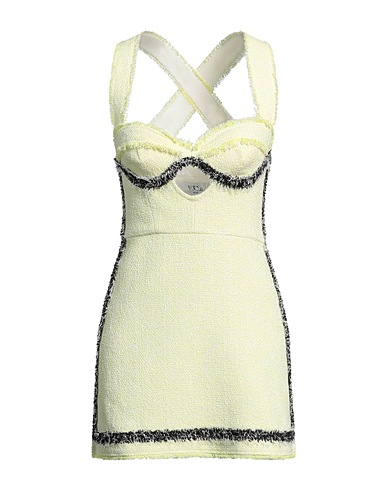MSGM Short dress Lime green 42% Cotton, 39% Polyester, 13% Acrylic, 3% Metallic fiber, 3% Polyamide