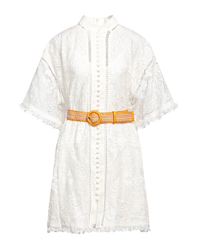 ZIMMERMANN Vestido camisero BIANCO 90% Poliéster reciclado, 10% Elastán