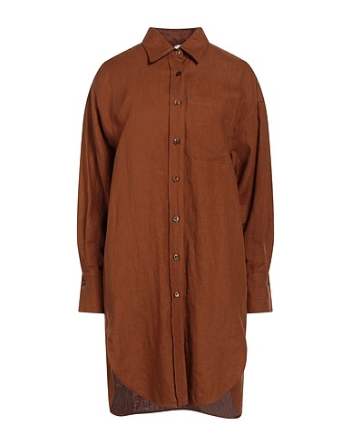 ELEVENTY Shirt dress Brown 100% Linen