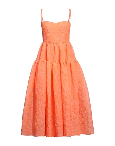 ERDEM Vestito midi Arancione 44% Cotone, 36% Poliammide, 20% Poliestere