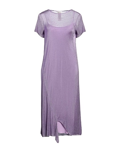 THE ROW Midi dress Lilac 70% Viscose, 30% Metallic fiber