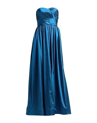 SOLOGIOIE Long dress Blue 100% Polyester