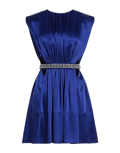 STELLA McCARTNEY Pleated dress Blue 64% Acetate, 36% Viscose, Polyamide