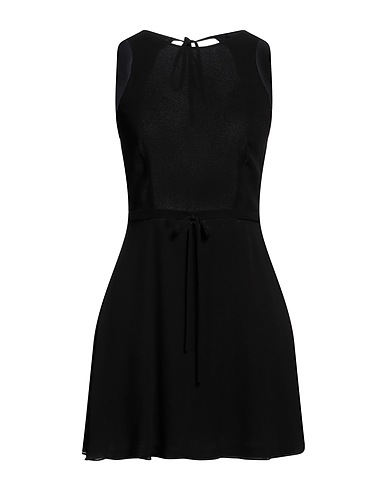 SAINT LAURENT Короткое платье Чёрный 100% Вискоза, Шелк