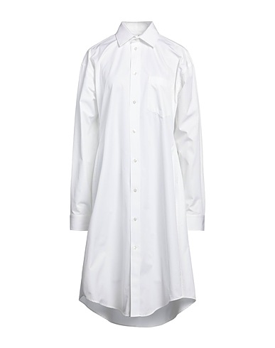 BALENCIAGA Midi dress Off white 100% Cotton, Mother-of-pearl