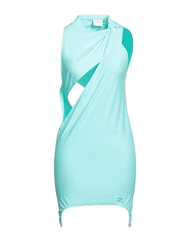 COURRÈGES Sheath dress Turquoise 78% Polyamide, 22% Elastane