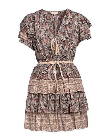 ULLA JOHNSON Kurzes Kleid Dunkelbraun 70% Baumwolle, 30% Viskose