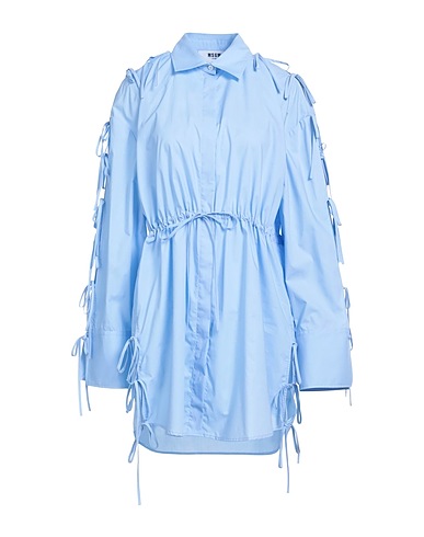 MSGM Vestito chemisier Celeste 100% Cotone