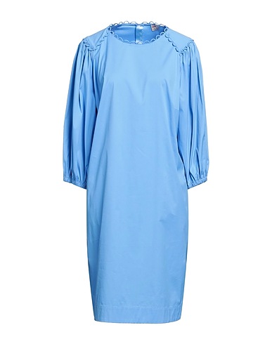 MAISON COMMON Midi dress Light blue 75% Cotton, 20% Polyamide, 5% Elastane