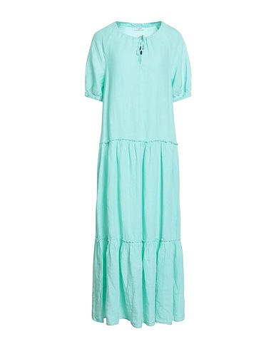 PESERICO Long dress Turquoise 100% Linen