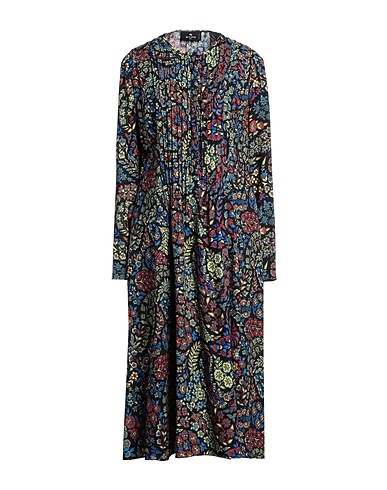 ETRO Midi dress Black 70% Wool, 30% Silk