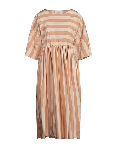 LIVIANA CONTI Midi dress Beige 68% Cotton, 28% Polyamide, 4% Elastane