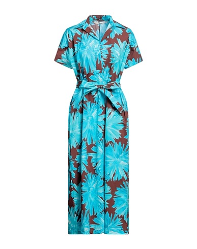 LIVIANA CONTI Midi dress Azure 97% Cotton, 3% Elastane