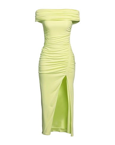 SELF-PORTRAIT Midi dress Lime green 100% Viscose