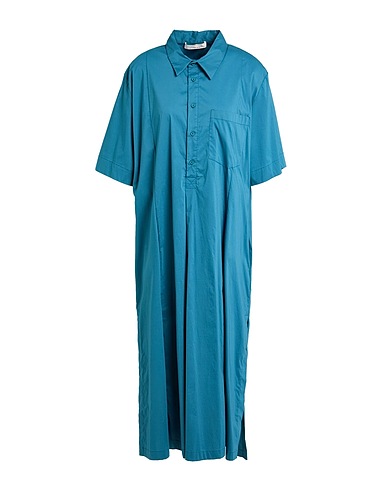 LIVIANA CONTI Vestito chemisier Verde petrolio 68% Cotone, 28% Poliammide, 4% Elastan