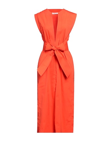 LIVIANA CONTI Midi dress Orange 64% Cotton, 31% Polyamide, 5% Elastane