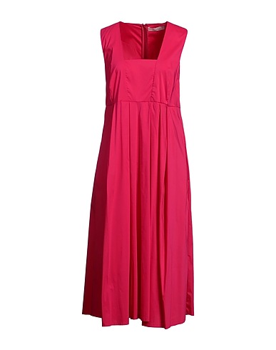 LIVIANA CONTI Vestito midi Fucsia 68% Cotone, 28% Poliammide, 4% Elastan