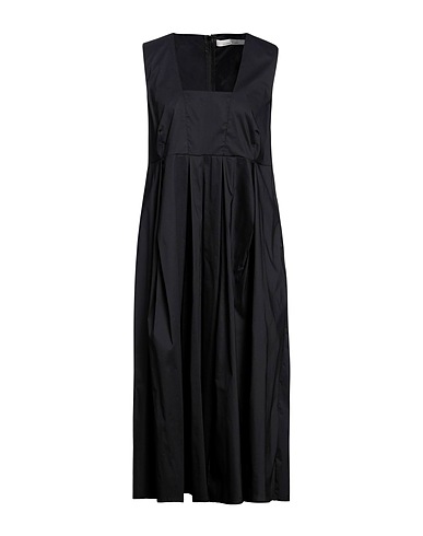 LIVIANA CONTI Midi dress Black 68% Cotton, 28% Polyamide, 4% Elastane