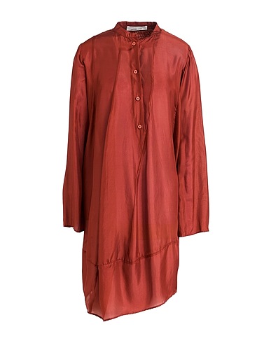 LIVIANA CONTI Shirt dress Brick red 100% Silk