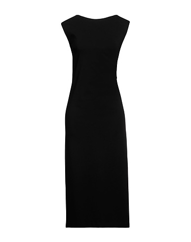 LIVIANA CONTI Vestito midi Nero 68% Viscosa, 27% Poliammide, 5% Elastan, Acetato, Poliestere