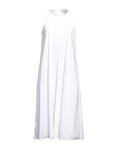 LIVIANA CONTI Midi dress White 68% Cotton, 28% Polyamide, 4% Elastane