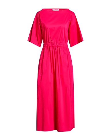 LIVIANA CONTI Midi dress Fuchsia 68% Cotton, 28% Polyamide, 4% Elastane