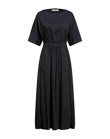 LIVIANA CONTI Midi dress Black 68% Cotton, 28% Polyamide, 4% Elastane