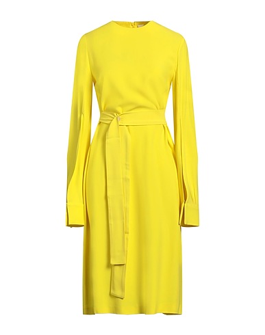 LIVIANA CONTI Midi dress Yellow 53% Viscose, 47% Acetate
