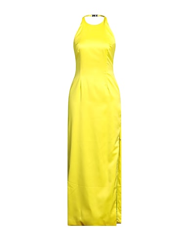 GCDS Long dress Yellow 96% Polyester, 4% Elastane