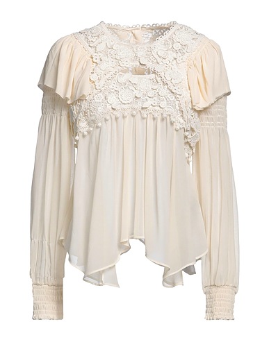 ISABEL MARANT Silk top Ivory 100% Silk, Cotton, Polyester