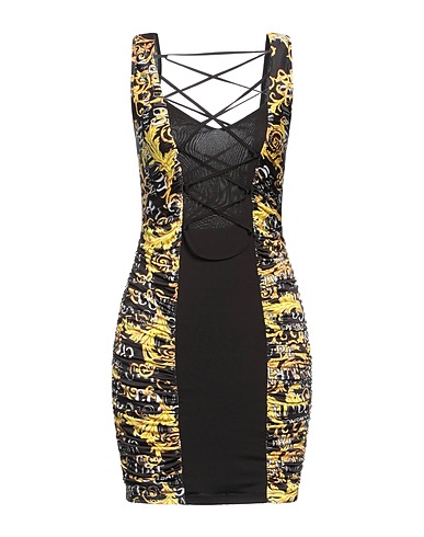 VERSACE JEANS COUTURE Short dress Black 96% Polyester, 4% Elastane, Acetate