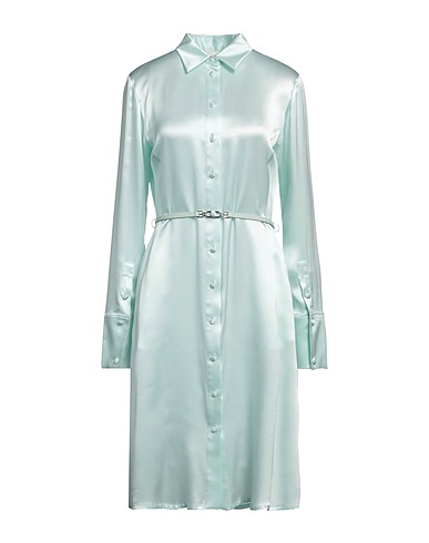 BALLY Midi dress Light green 100% Silk, Lambskin