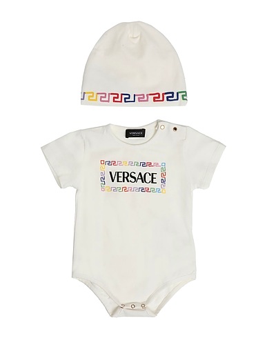 VERSACE YOUNG Baby accessories set Slate blue 94% Cotton, 6% Elastane