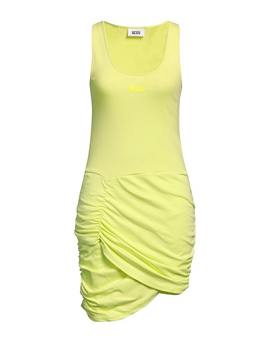 GCDS Kurzes Kleid Säuregrün 100% Baumwolle