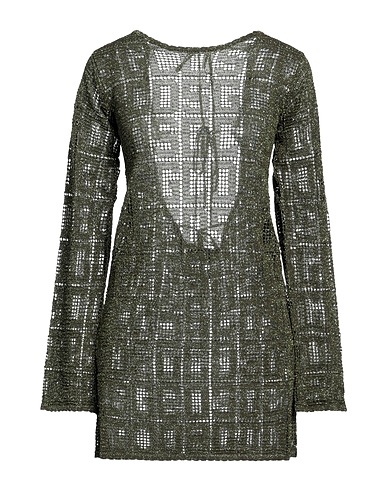 GCDS Short dress Military green 70% Viscose, 15% Polyester, 15% Metallic fiber