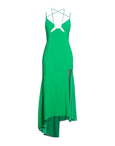 THE ANDAMANE Long dress Green 96% Silk, 4% Elastane