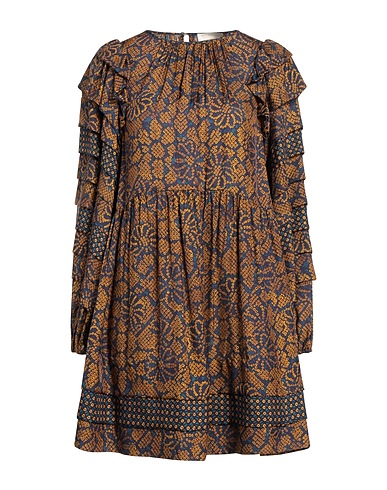 ULLA JOHNSON Vestito corto Viola scuro 71% Viscosa, 29% Seta
