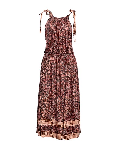 ULLA JOHNSON Midi dress Salmon pink 71% Viscose, 29% Silk