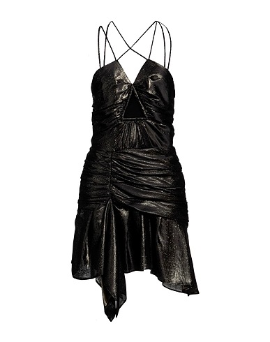 IRO Short dress Black 73% Silk, 27% Metallic fiber