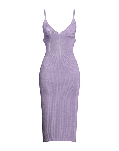 RETROFÊTE Midi dress Lilac 60% Rayon, 32% Nylon, 5% Metallic fiber, 3% Elastane