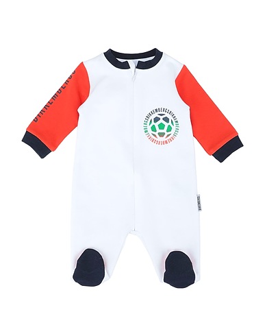 BIKKEMBERGS Baby jumpsuit  Tomato red 95% Cotton, 5% Elastane
