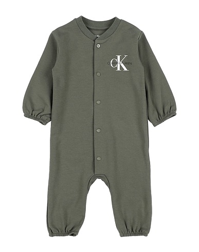 CALVIN KLEIN JEANS Tutina Baby  Verde militare 95% Cotone, 5% Elastan