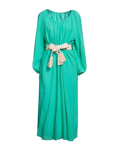 120% LINO Midi dress Emerald green 100% Linen