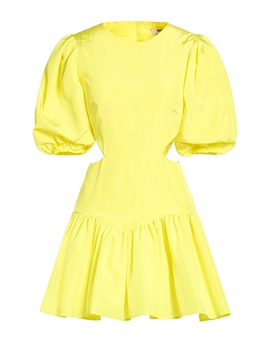 MSGM Elegant dress Yellow 75% Viscose, 25% Linen