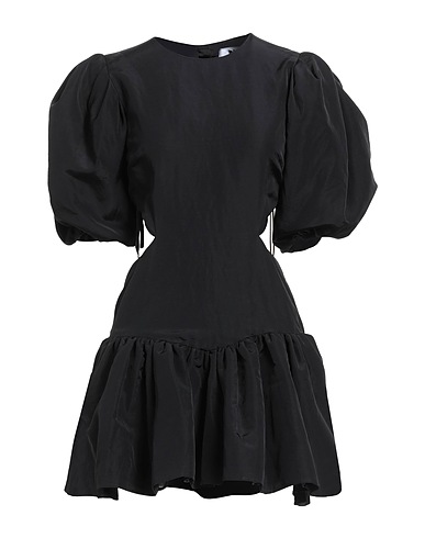 MSGM Short dress Black 75% Viscose, 25% Linen
