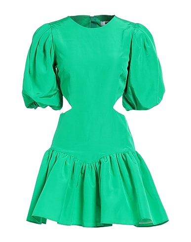 MSGM Short dress Green 75% Viscose, 25% Linen