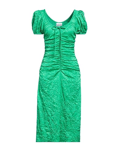 GANNI Midi-Kleid Grün 95% Recyceltes Polyester, 5% Elastan