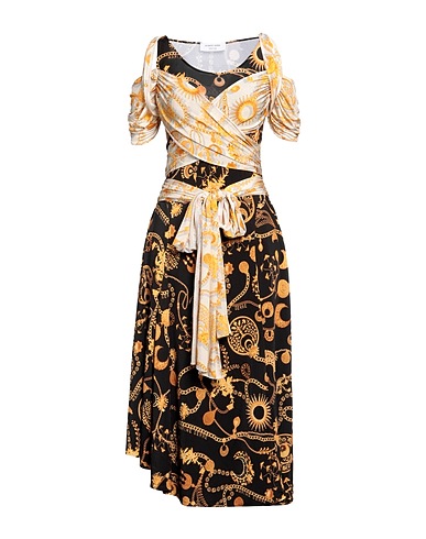MARINE SERRE Midi dress Black 93% Viscose, 7% Elastane